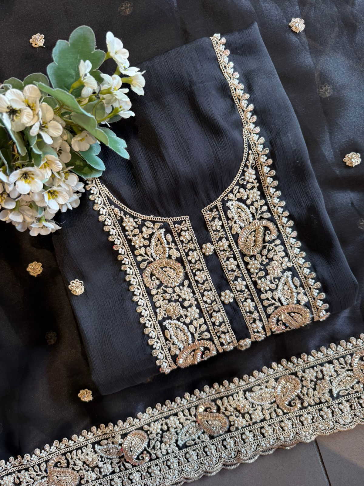 Traditional embroidered Unstitched suit