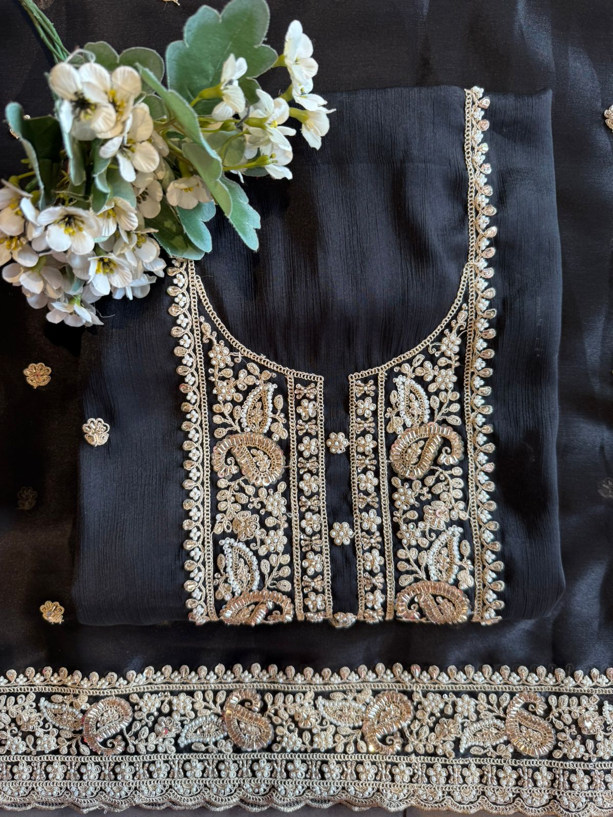 Traditional embroidered Unstitched suit