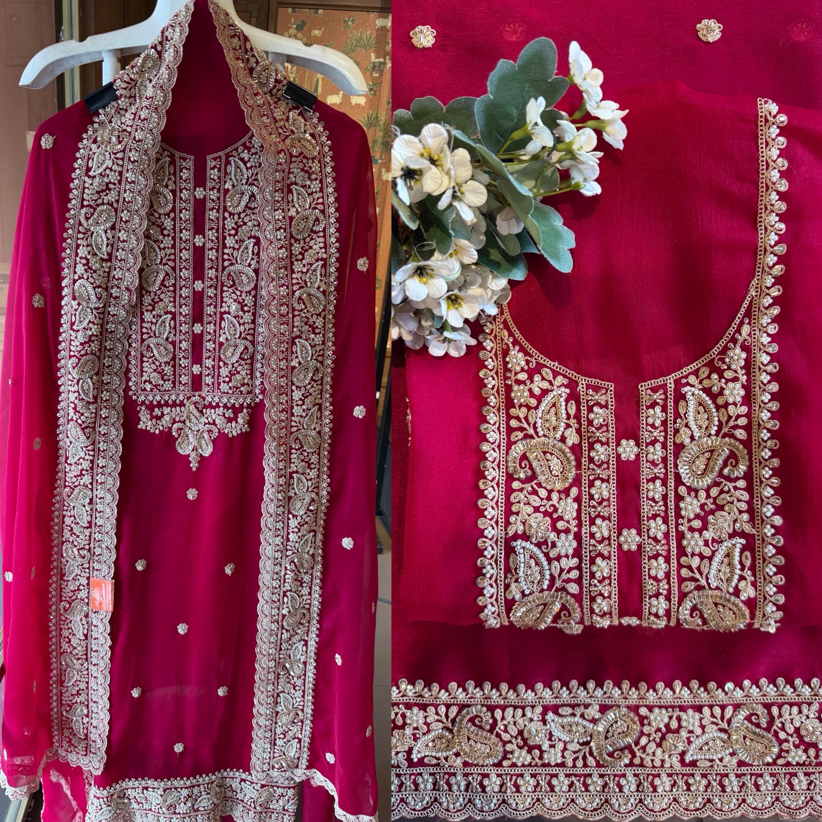 Traditional embroidered Unstitched suit