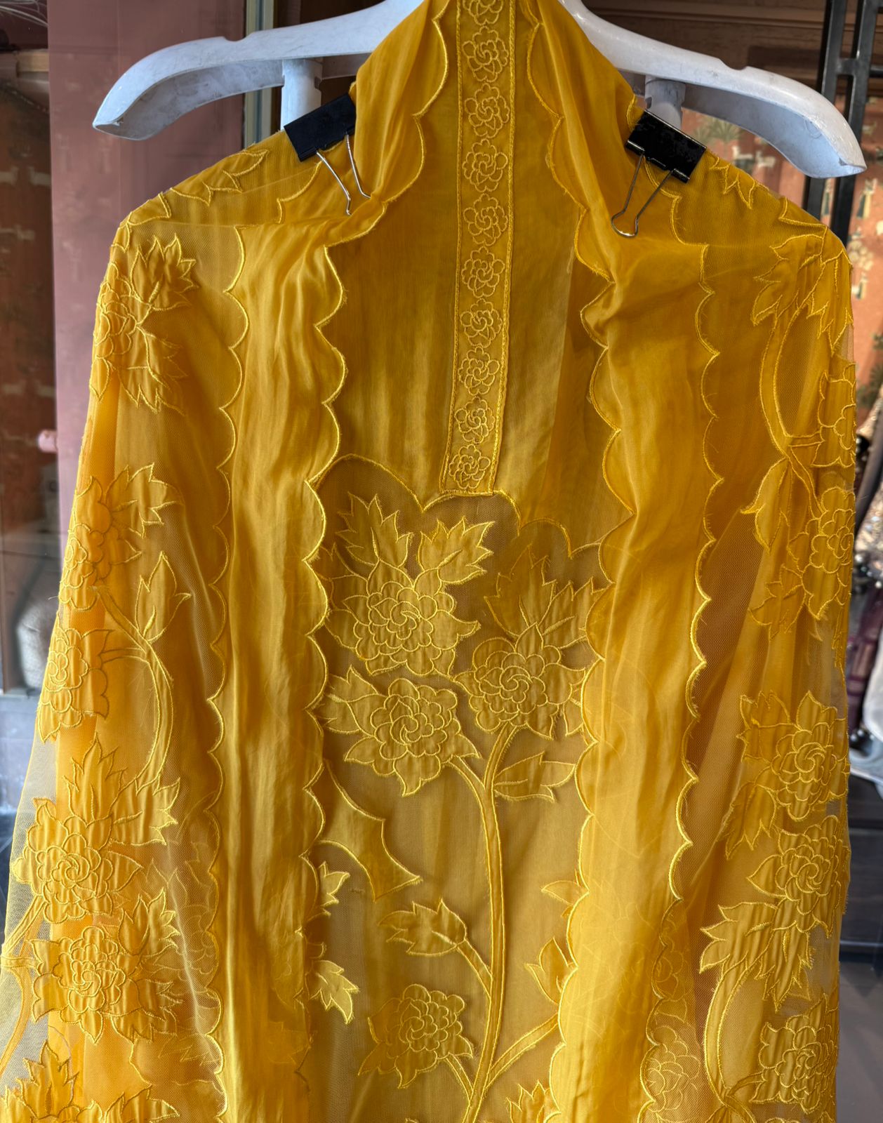 Soft organza unstitched Kurta