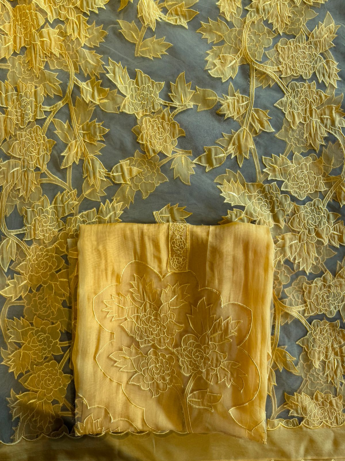 Soft organza unstitched Kurta