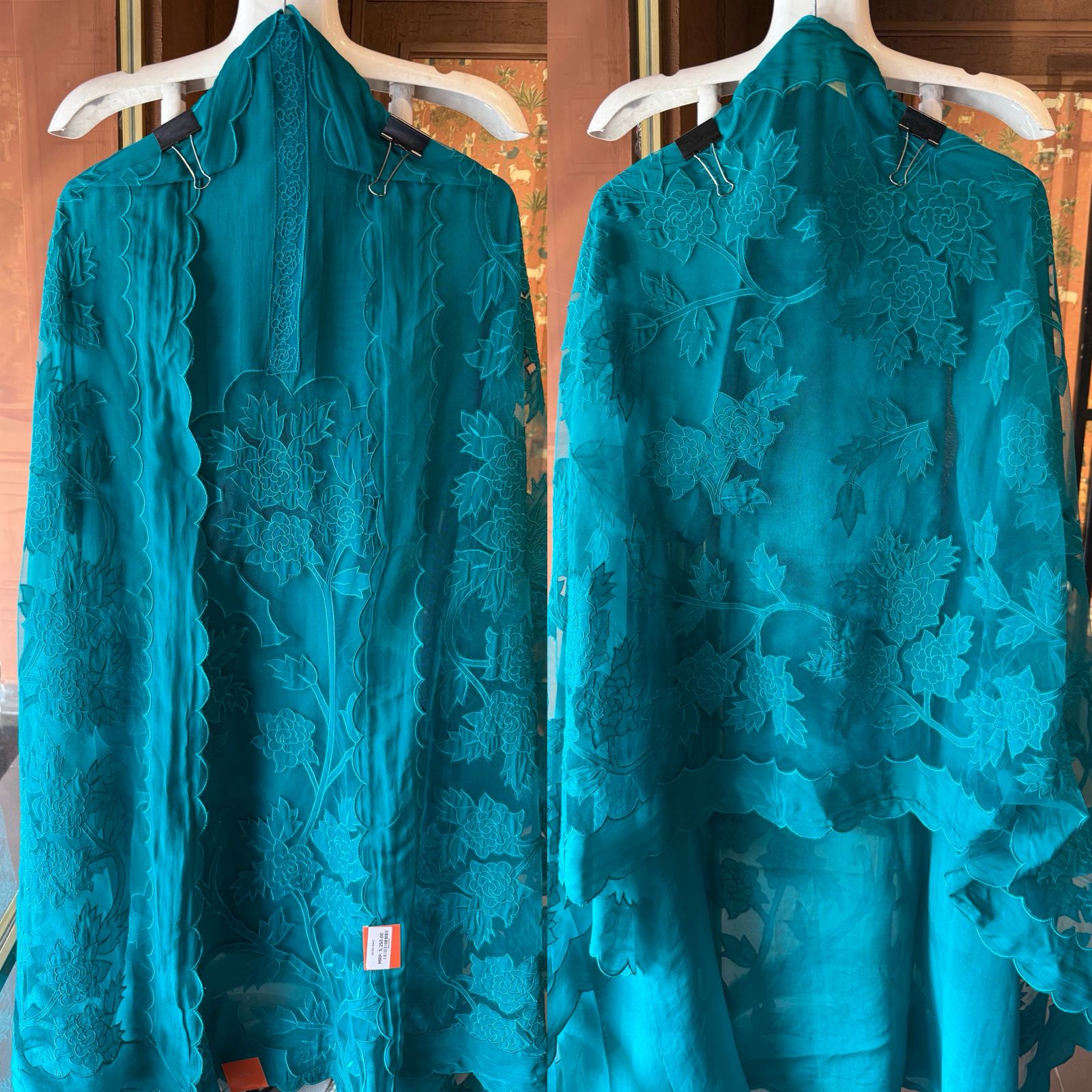 Soft organza unstitched Kurta