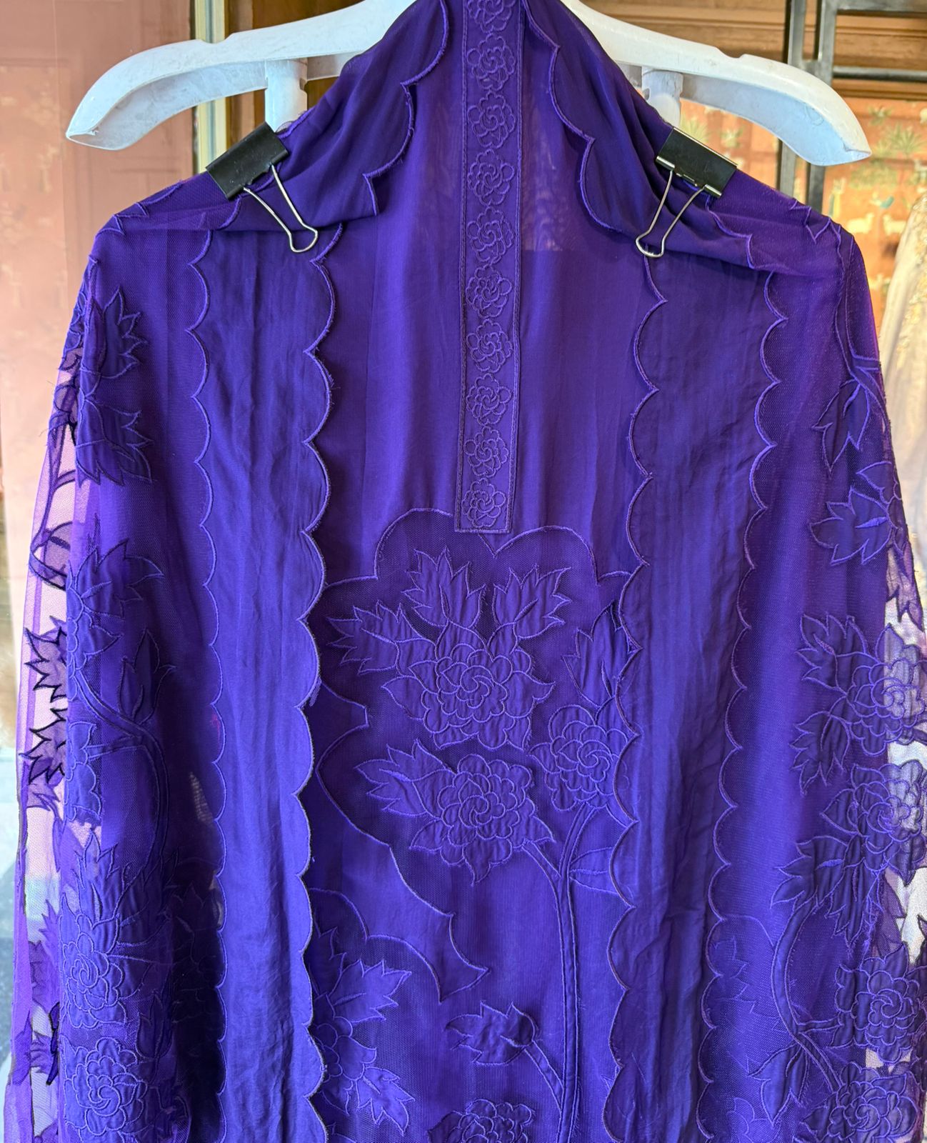 Soft organza unstitched Kurta