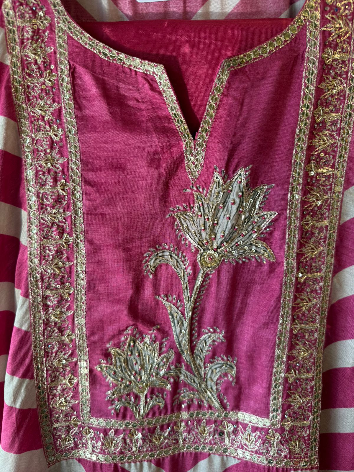 Regal Chevron Floral Opada Silk Unstitched Suit