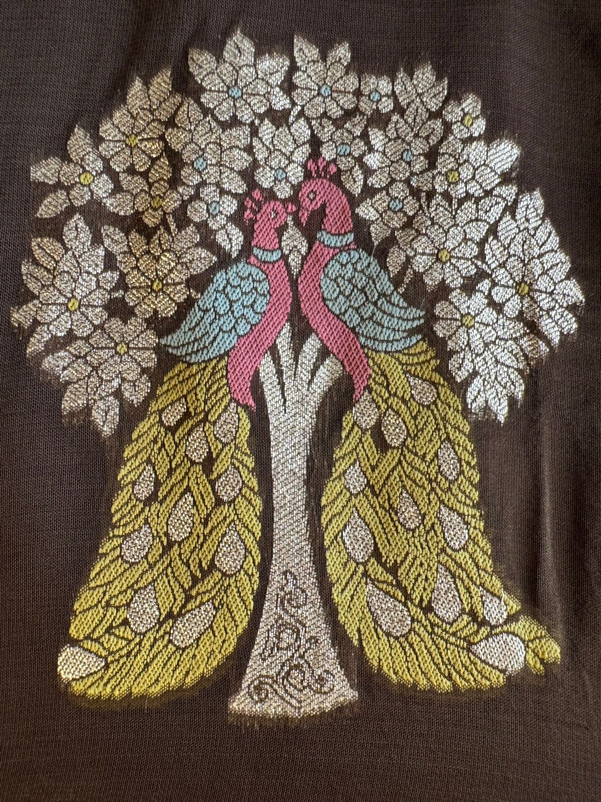 Regal Peacock Zari Silk Unstitched Suit