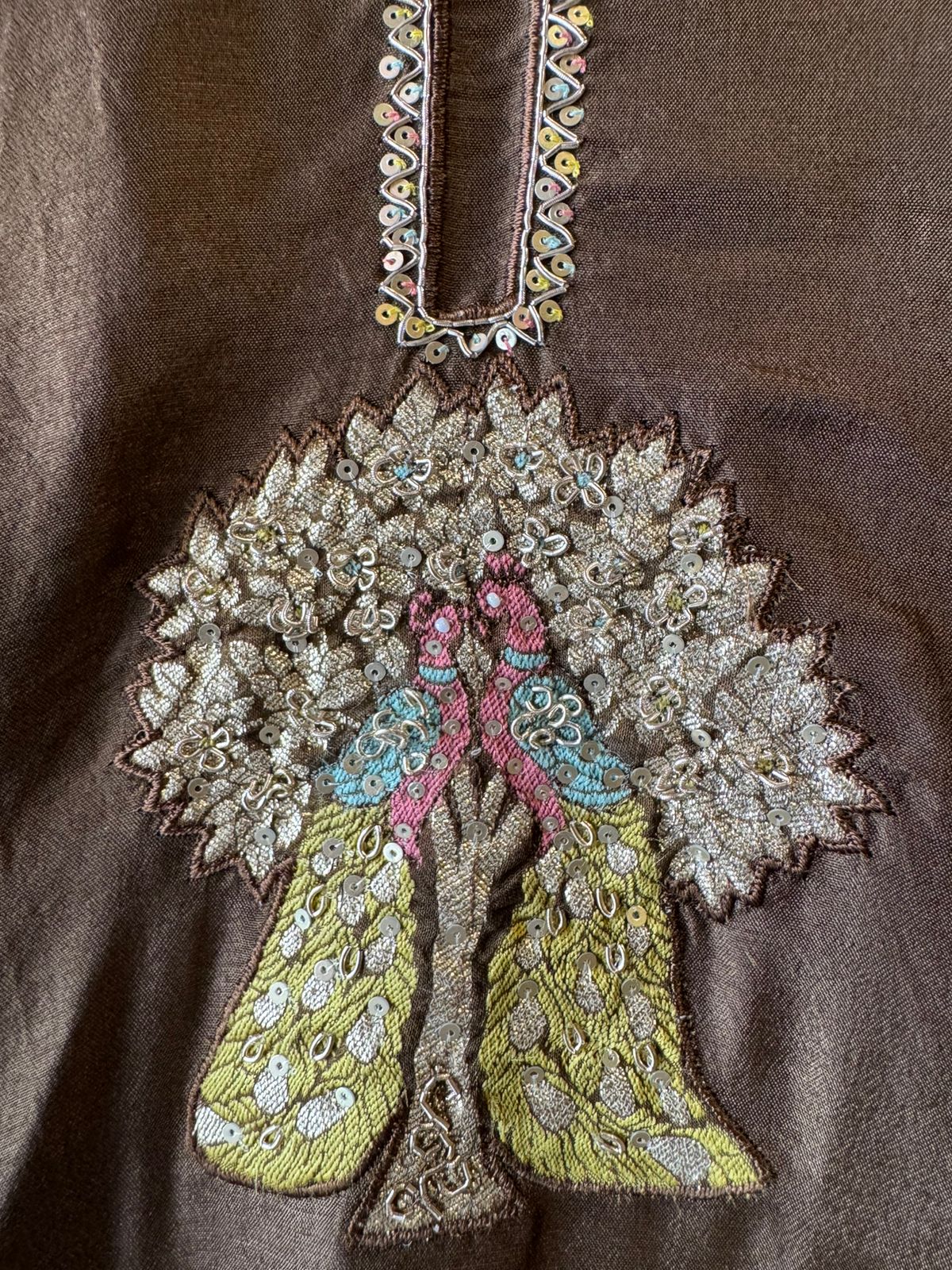 Regal Peacock Zari Silk Unstitched Suit