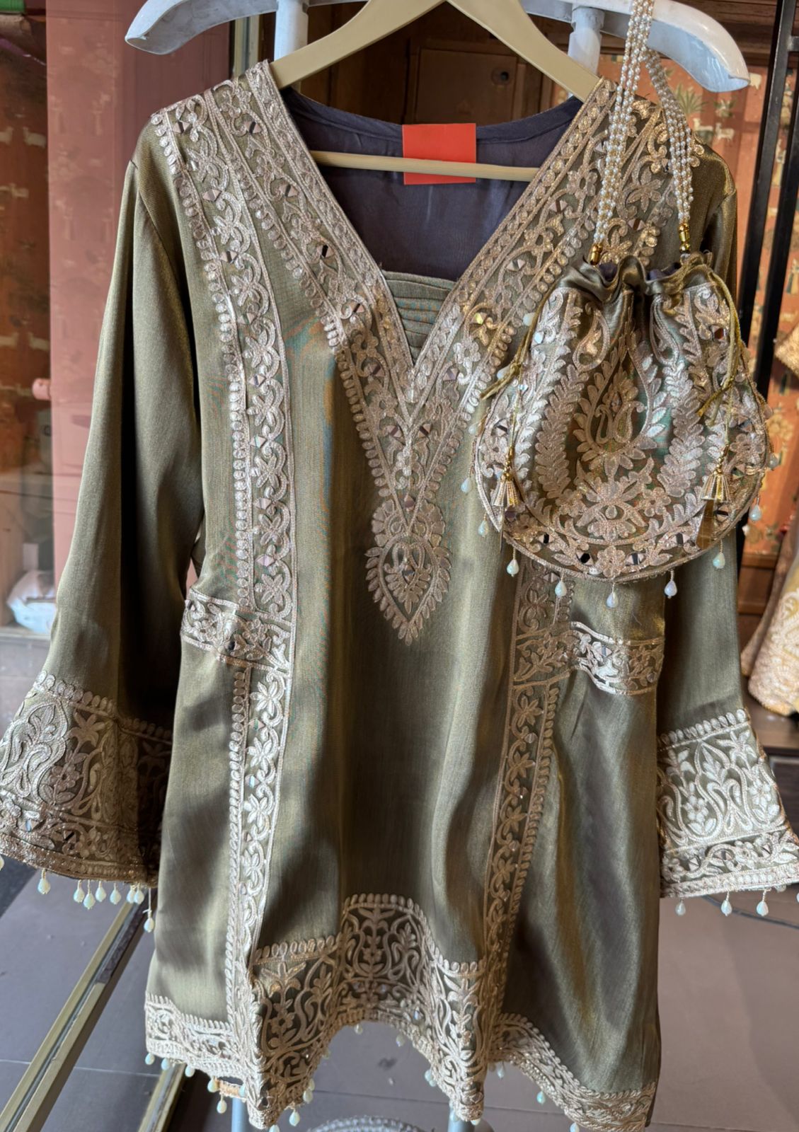 Giraffe tissue Festive Kurta Palazzo set