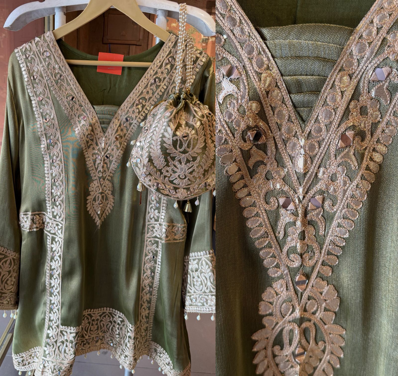 Giraffe tissue Festive Kurta Palazzo set