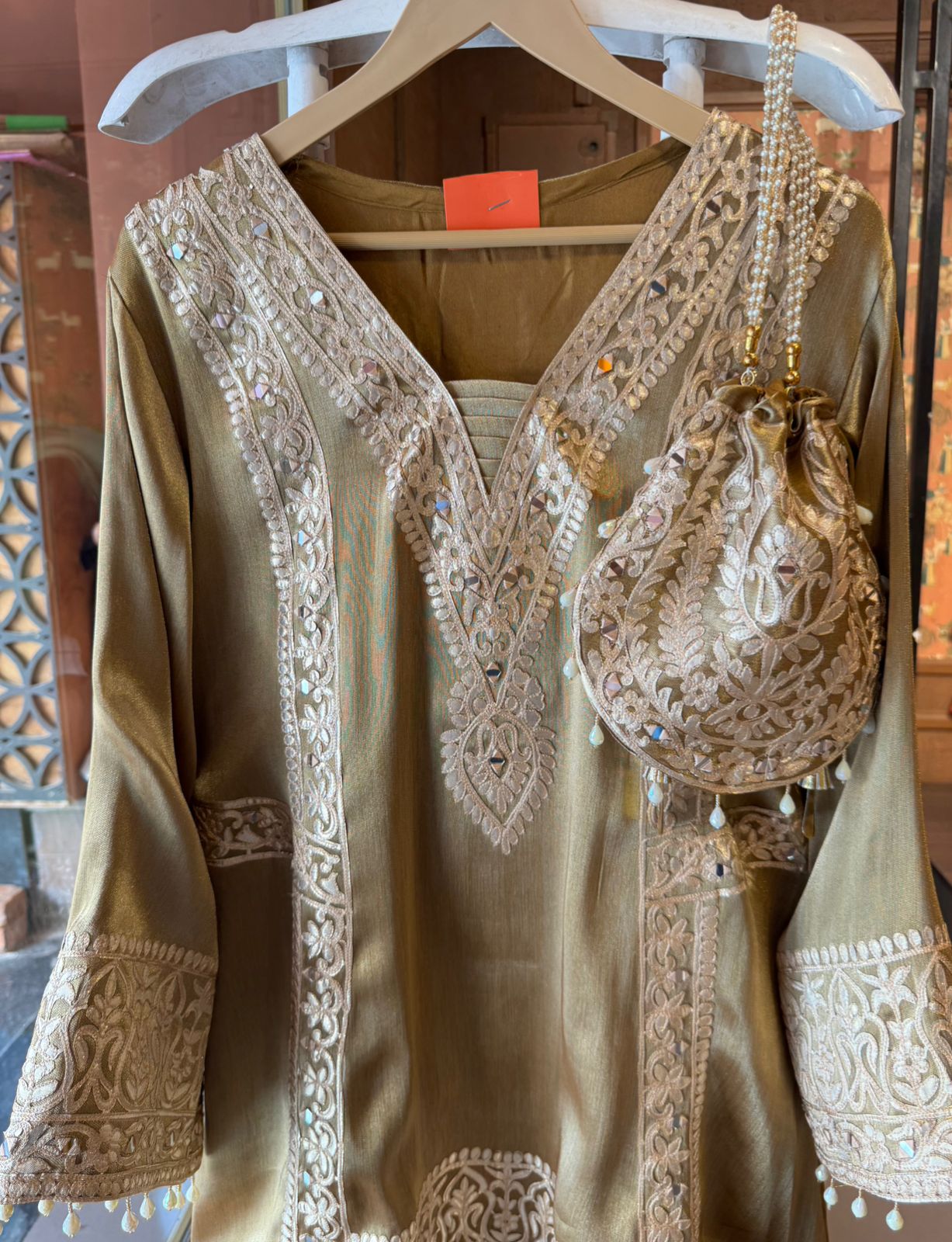 Giraffe tissue Festive Kurta Palazzo set