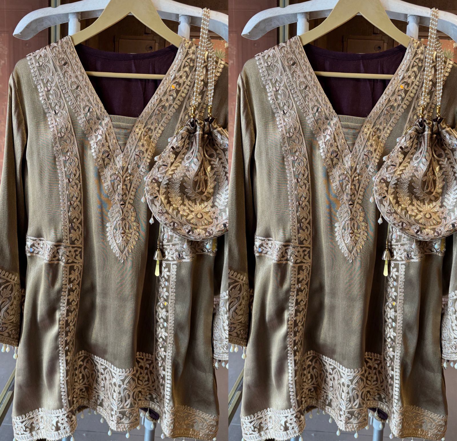 Giraffe tissue Festive Kurta Palazzo set