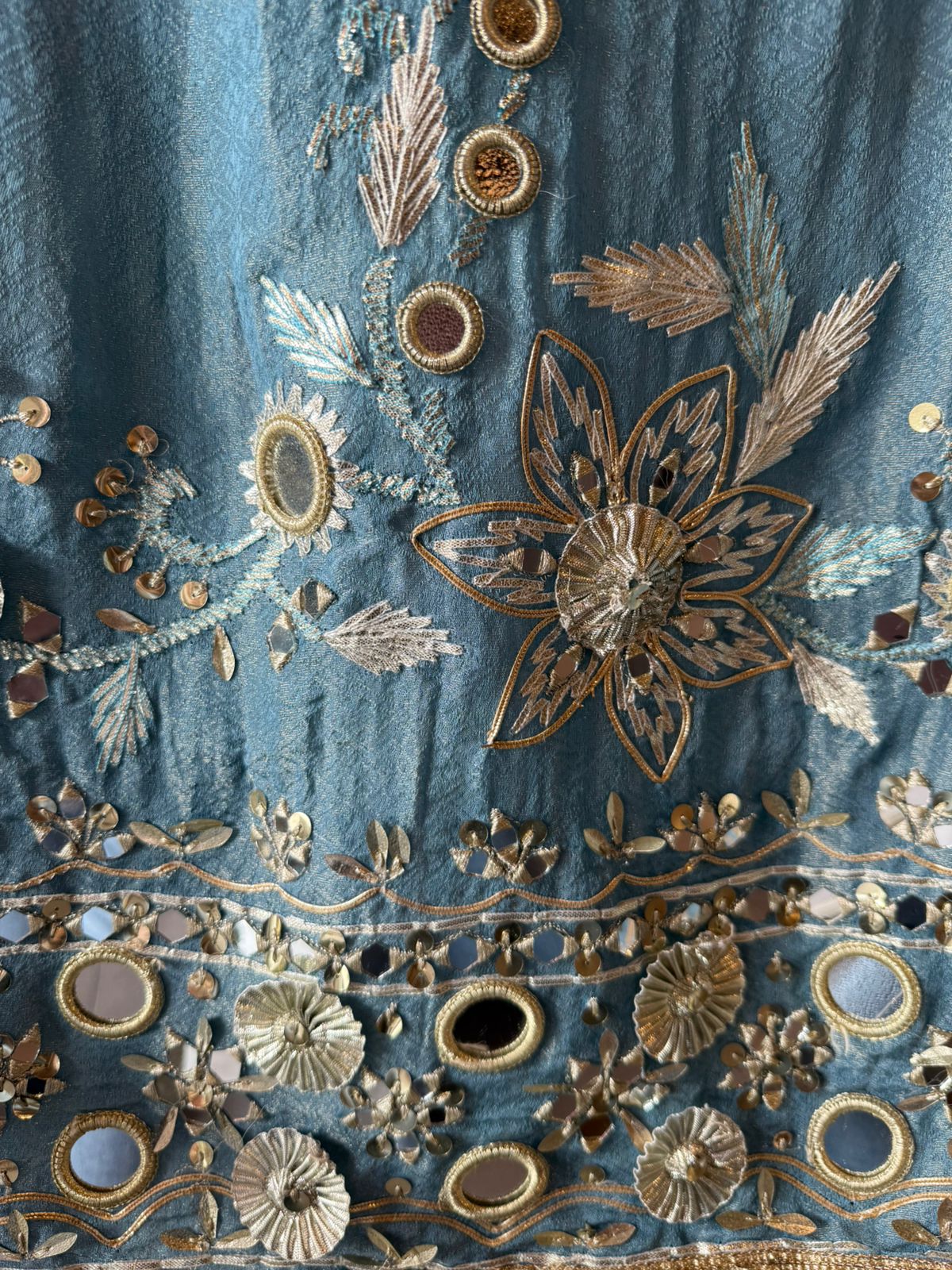 Mirror Sparkle Tissue Partywear Unstitched Suit