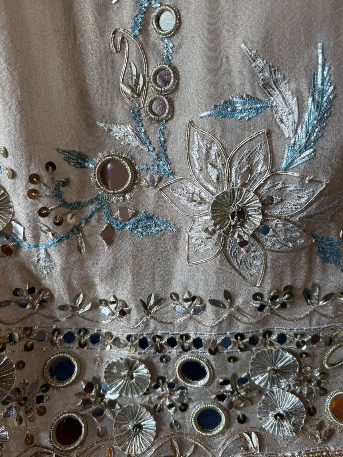 Mirror Sparkle Tissue Partywear Unstitched Suit