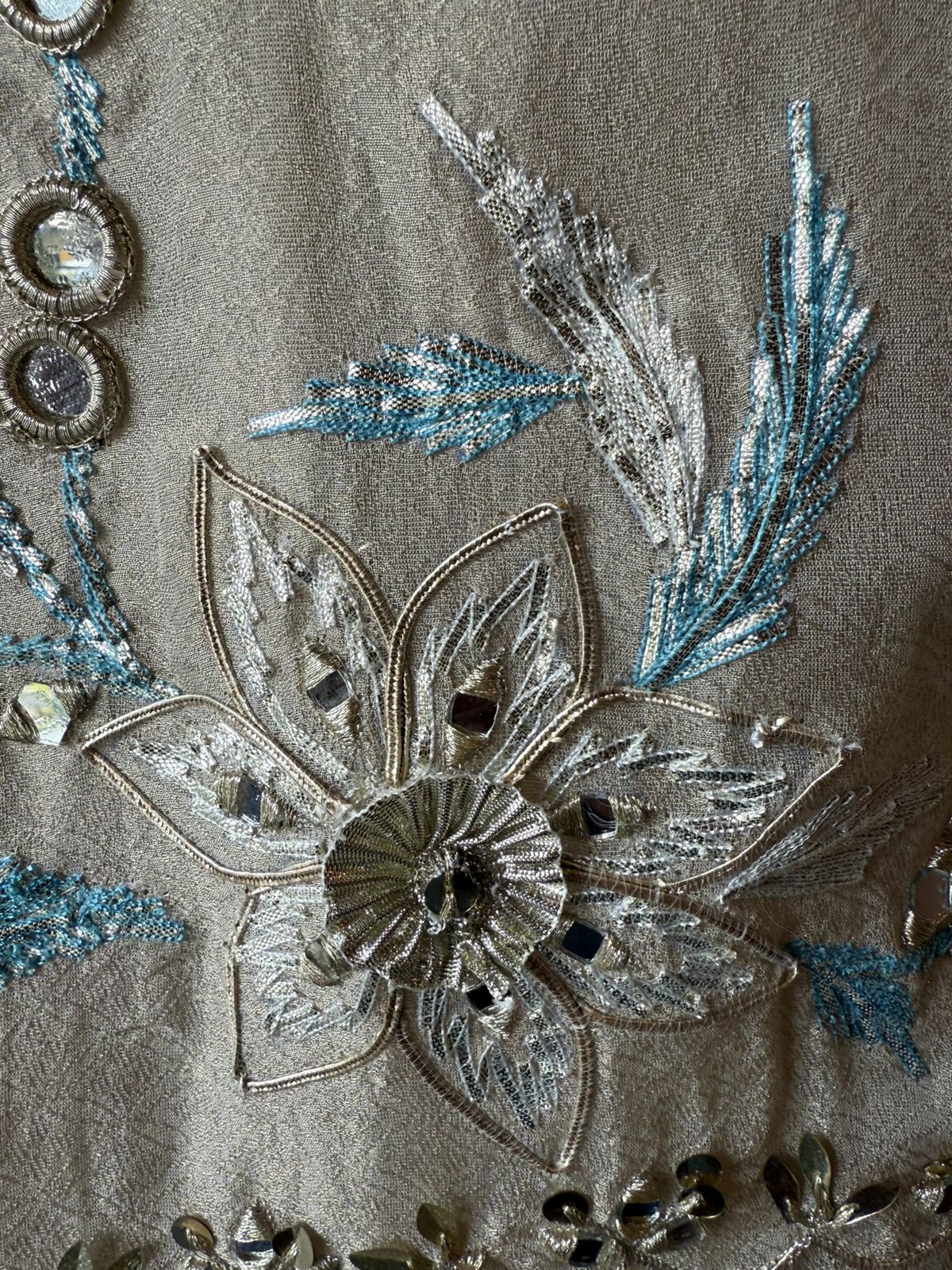 Mirror Sparkle Tissue Partywear Unstitched Suit