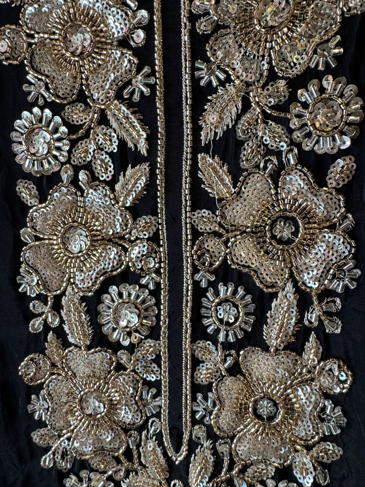 Midnight Floral Black Silk Unstitched Partywear Suit