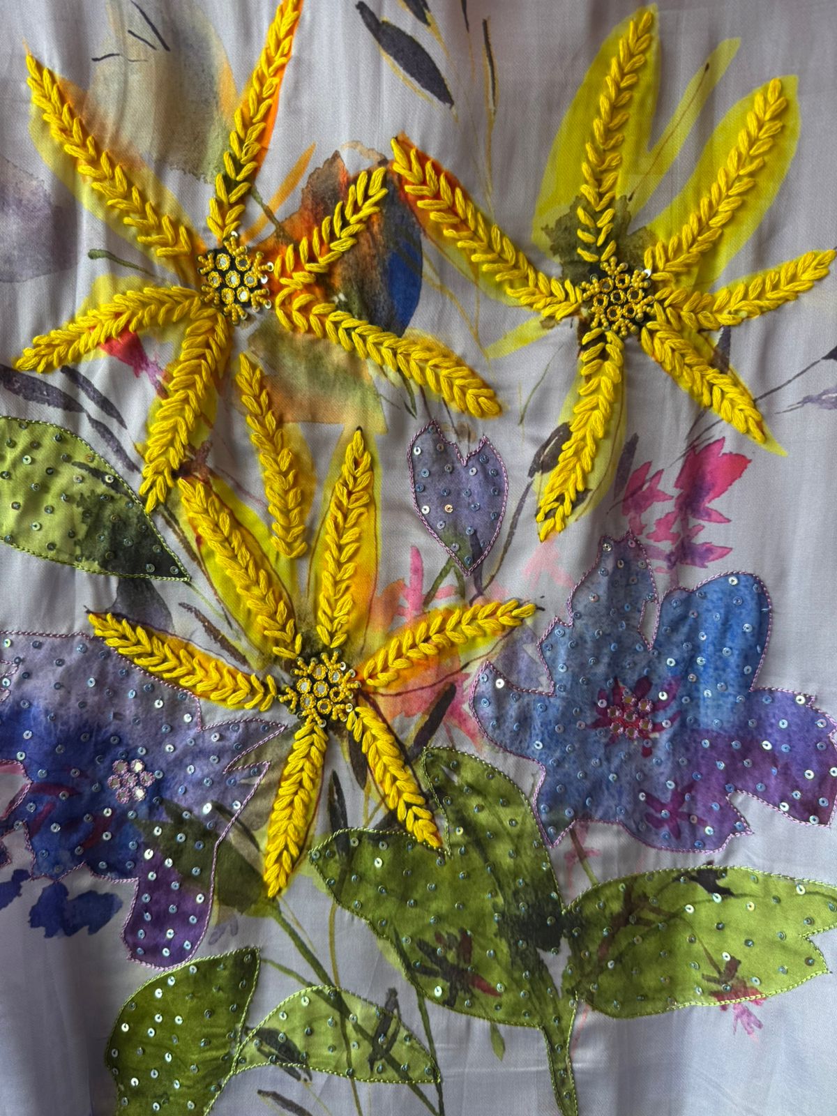 Pure soft organza shirt with very high quality digital