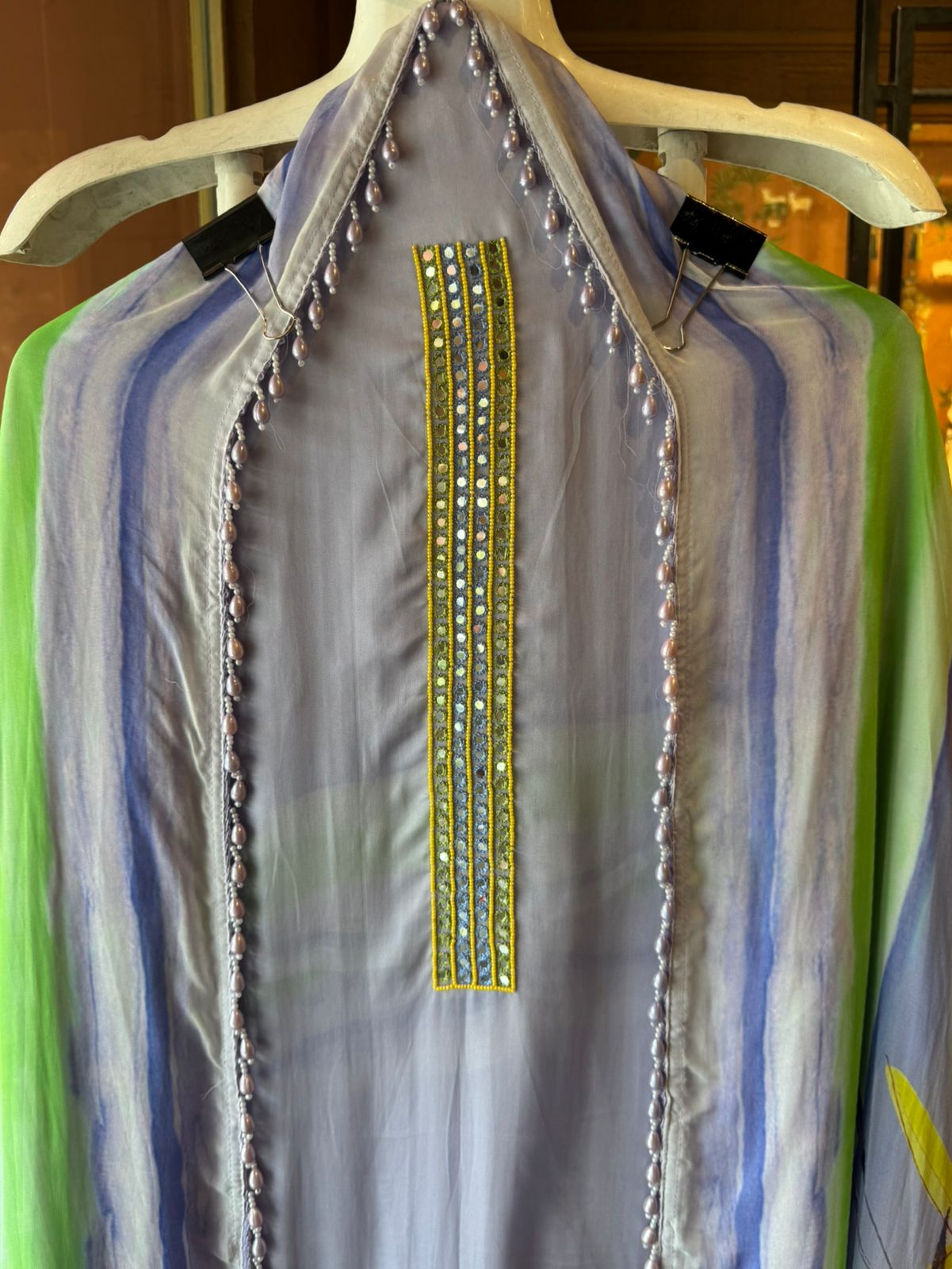 Pure soft organza shirt with very high quality digital