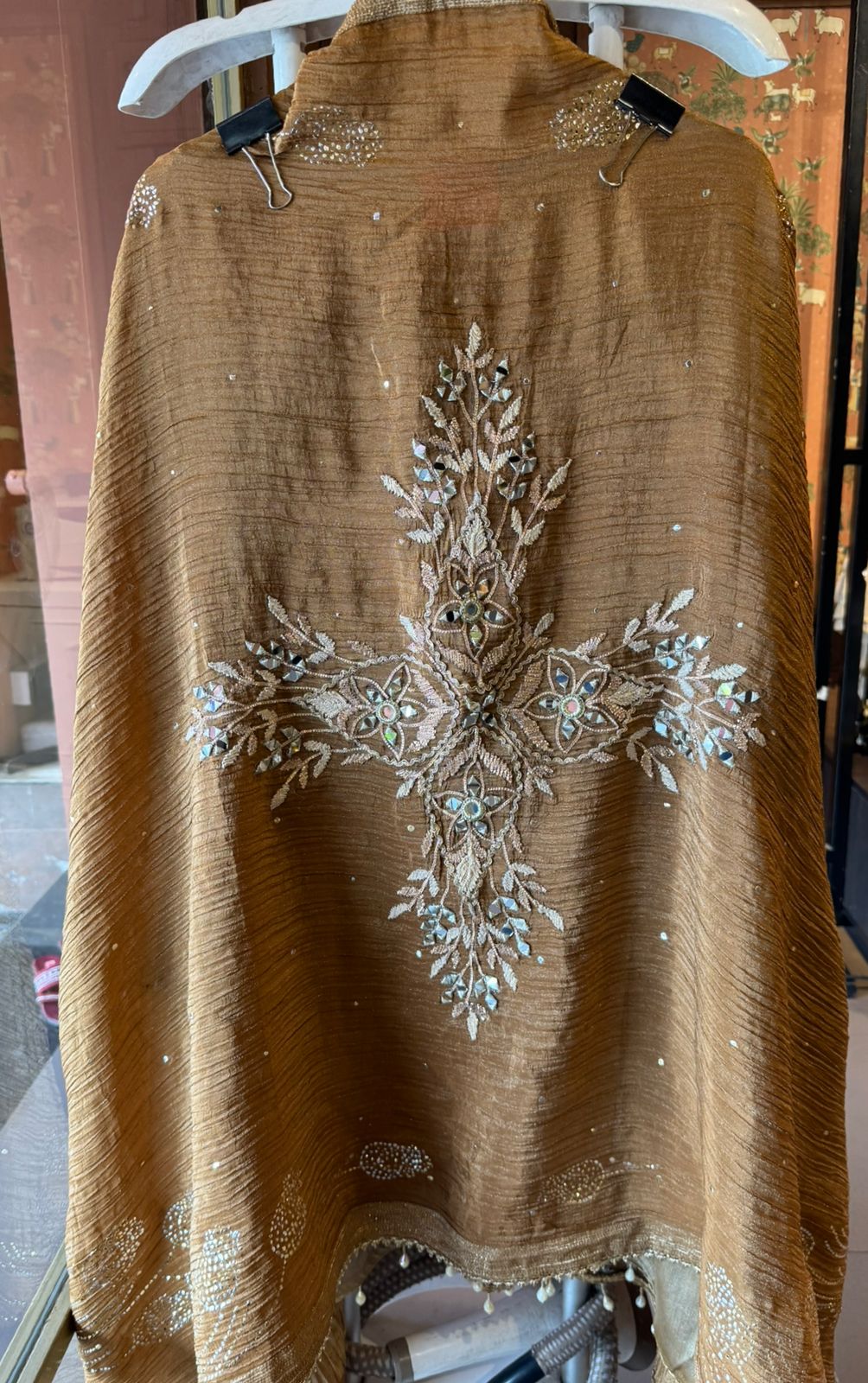 Beautiful ethnic Stitched Set with antique gold