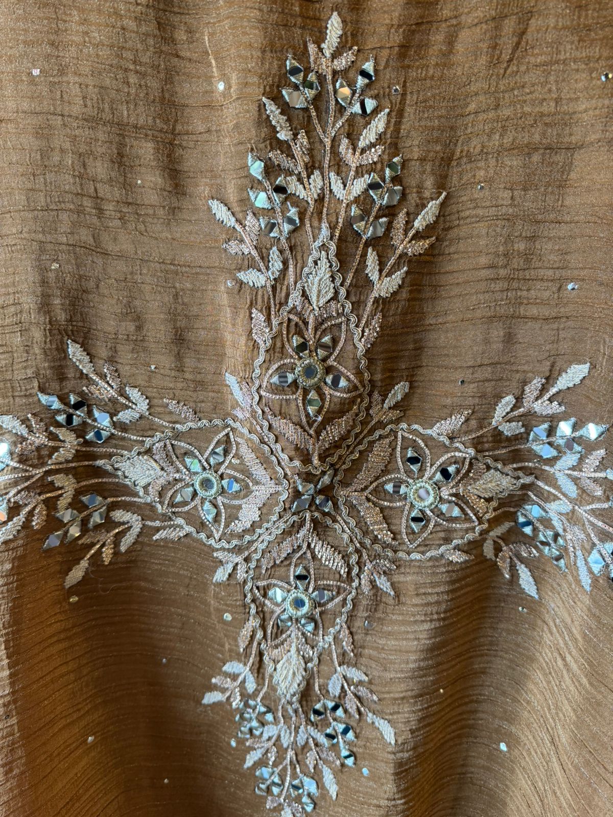 Beautiful ethnic Stitched Set with antique gold