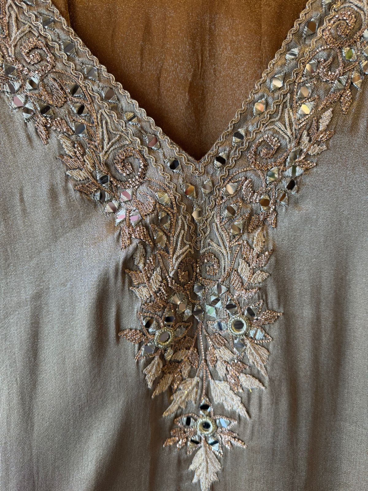 Beautiful ethnic Stitched Set with antique gold