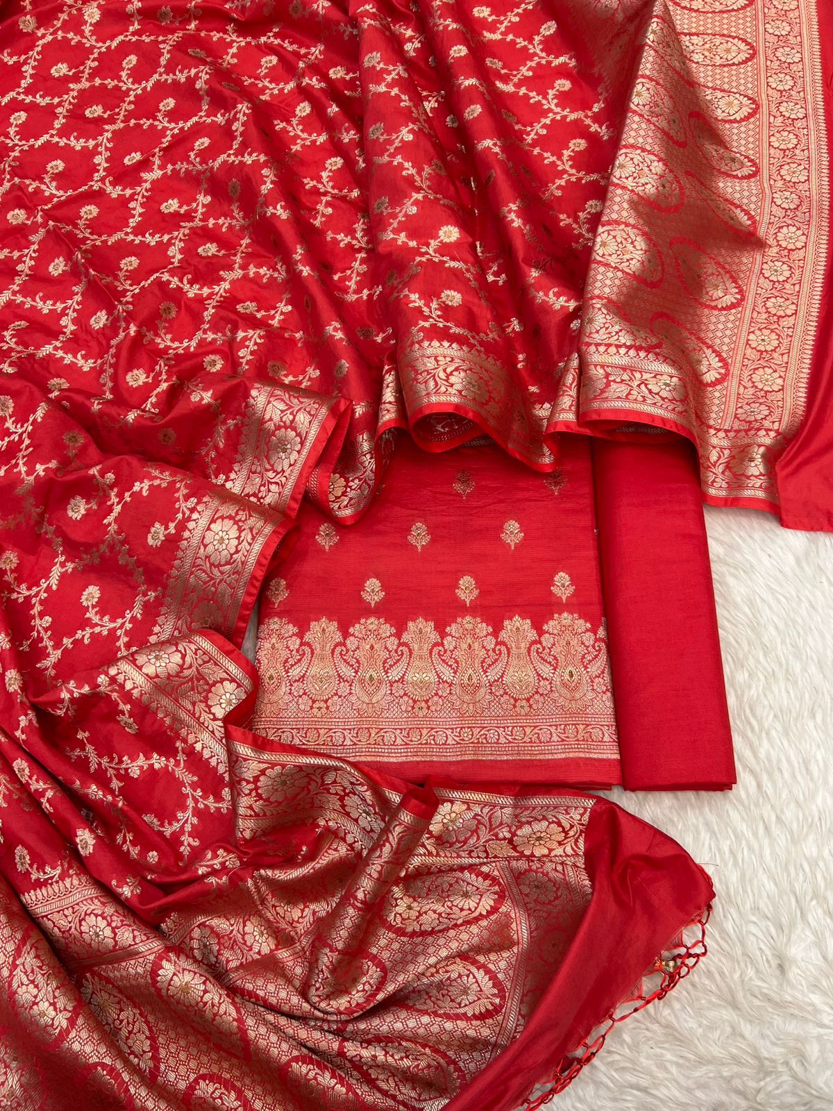 BANARASI PURE CHINIYA SILK MINA ZARI WEAVING SUITS