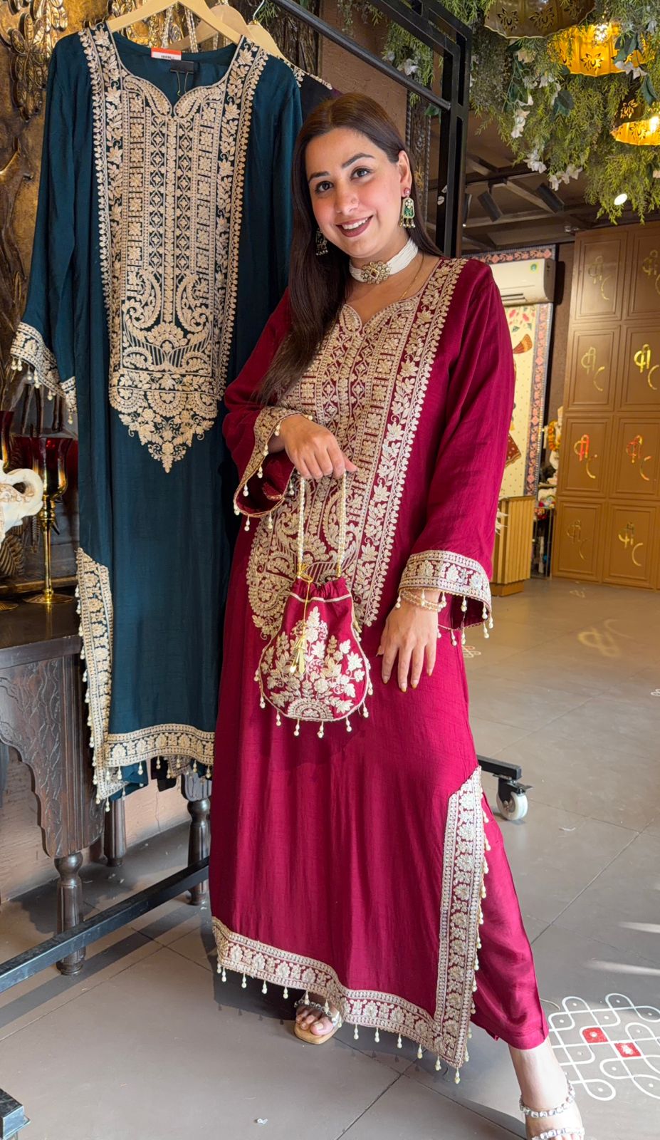 Traditional embroidered kurta