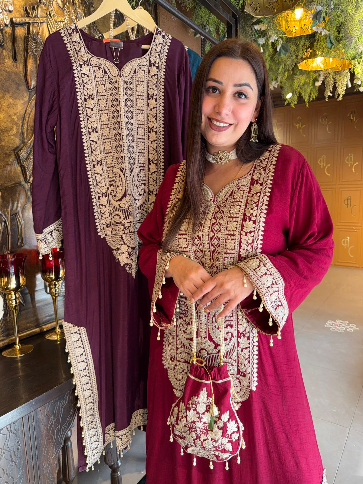 Traditional embroidered kurta