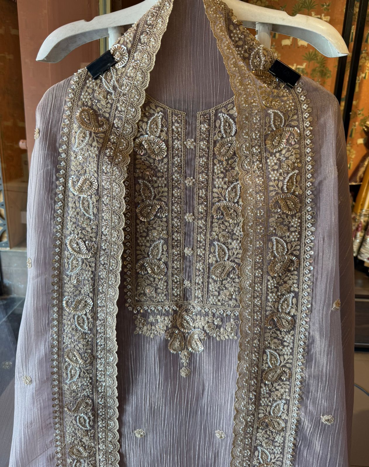 Crushed Tissue unstitched Suits