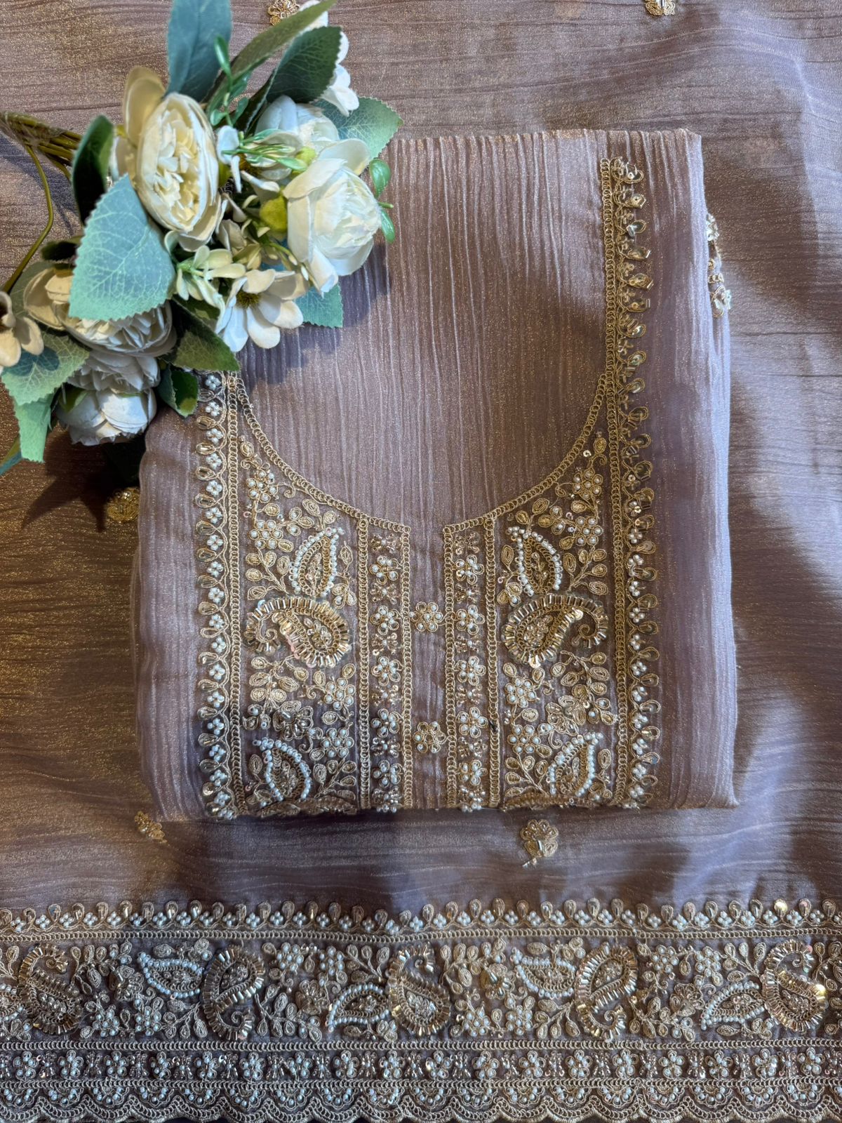 Crushed Tissue unstitched Suits