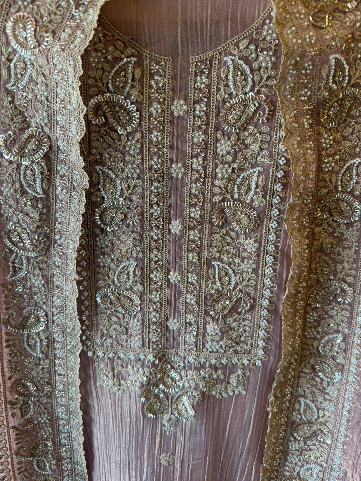 Crushed Tissue unstitched Suits