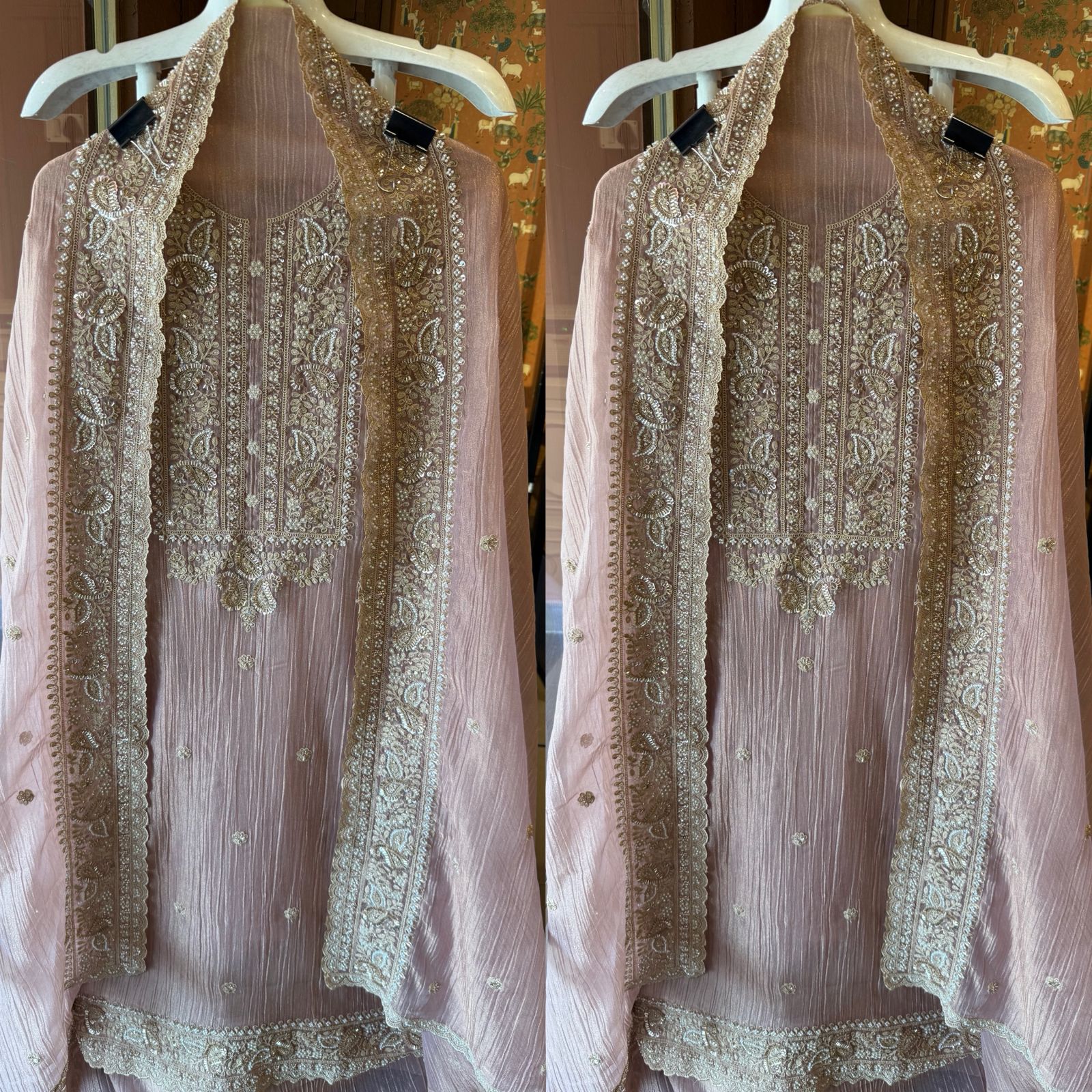 Crushed Tissue unstitched Suits