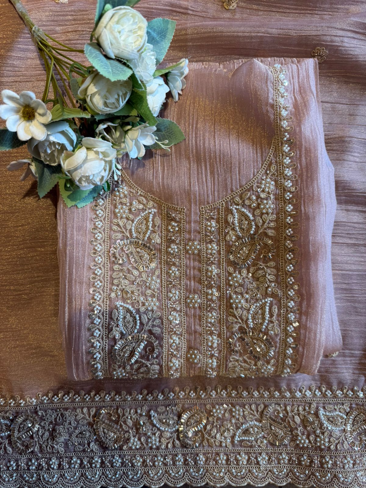 Crushed Tissue unstitched Suits