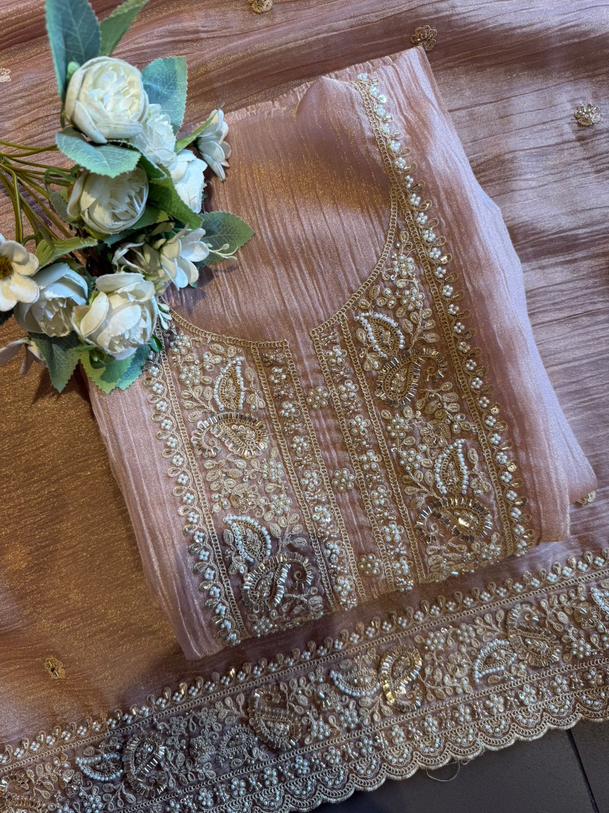 Crushed Tissue unstitched Suits