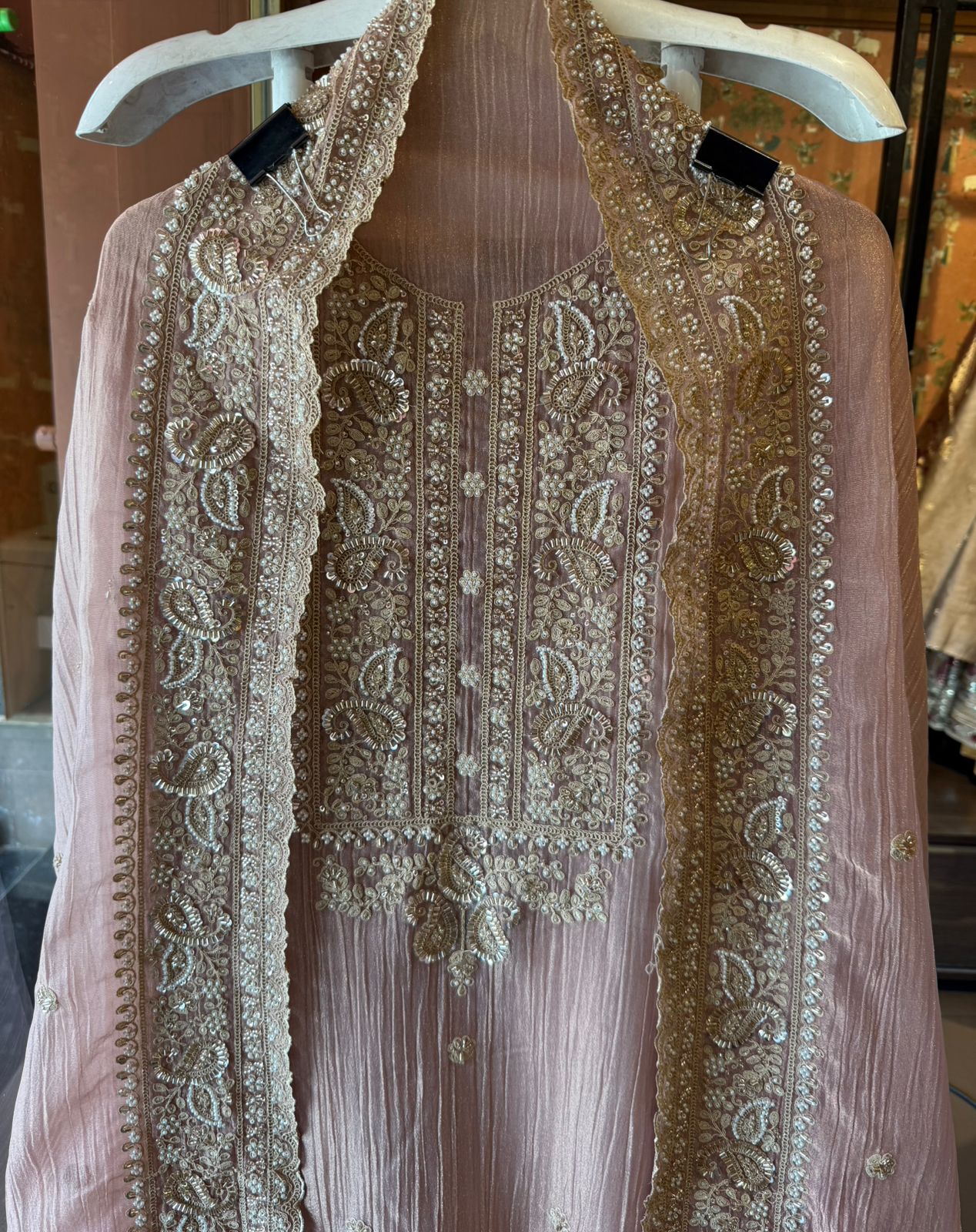 Crushed Tissue unstitched Suits