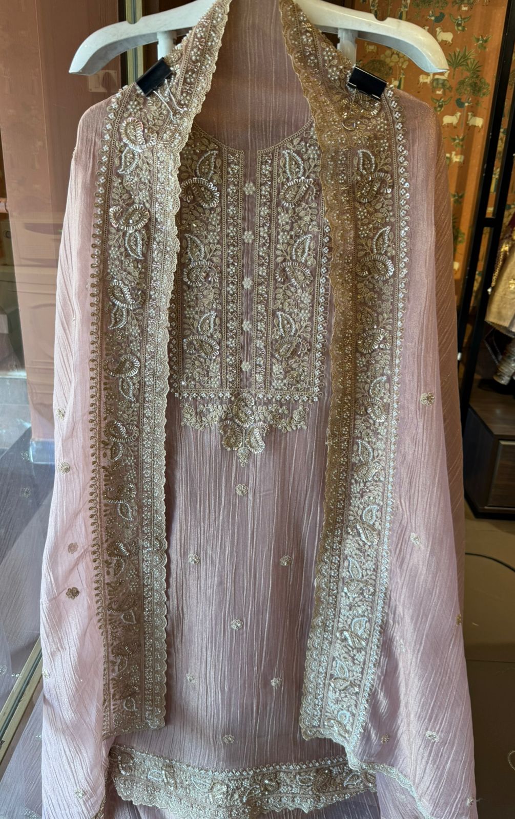 Crushed Tissue unstitched Suits