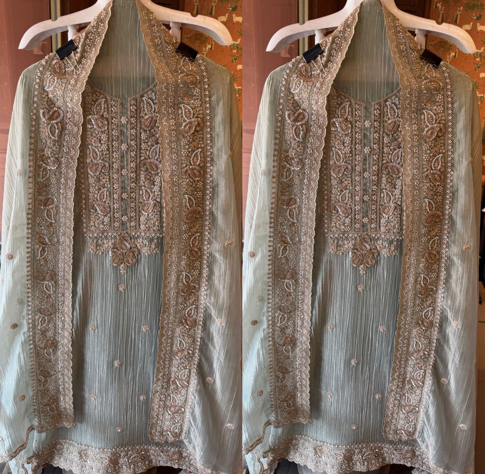 Crushed Tissue unstitched Suits