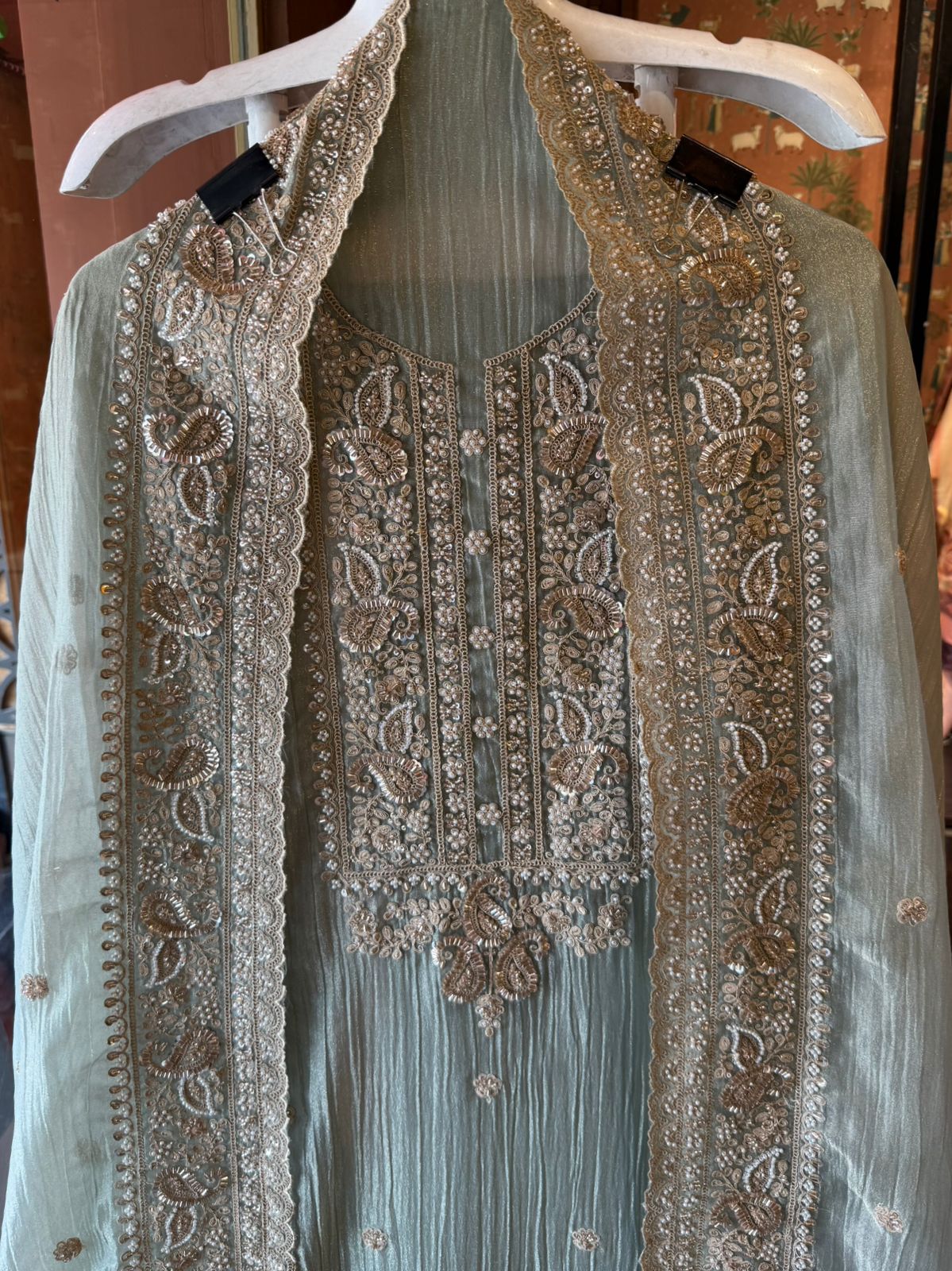 Crushed Tissue unstitched Suits