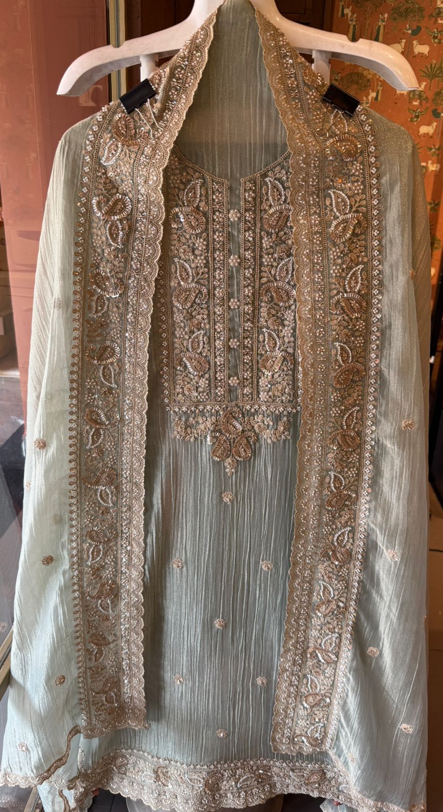 Crushed Tissue unstitched Suits