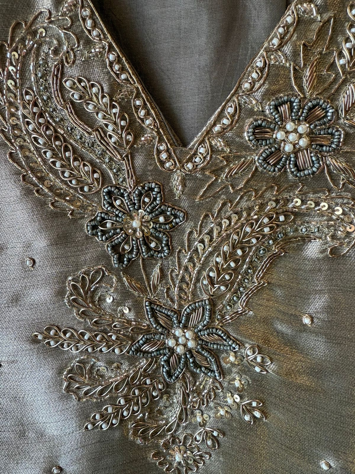 Refined Silhouettes Embroidered Silk Suit