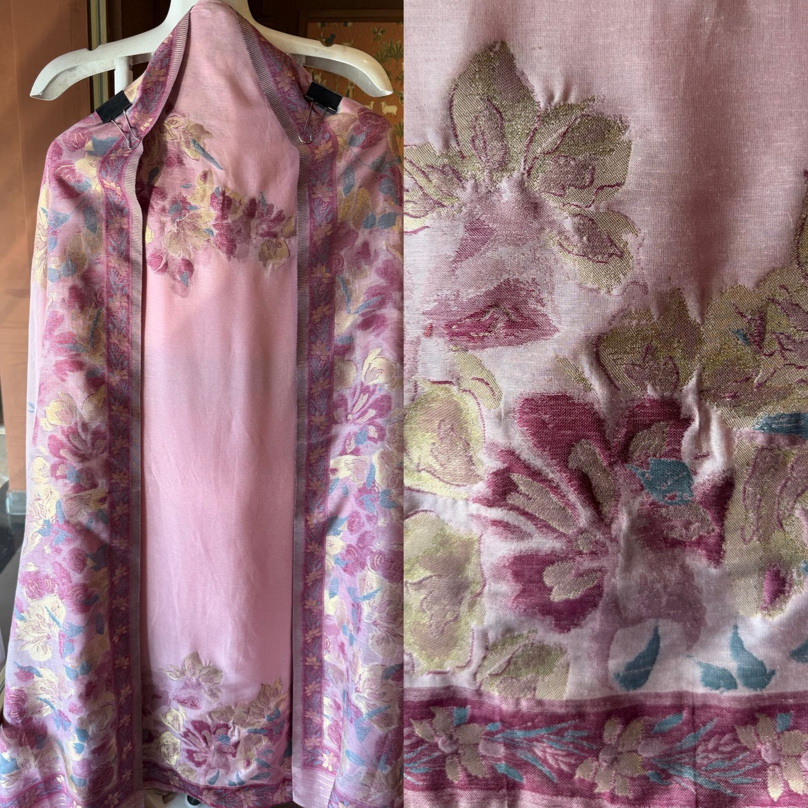 Premium Jamdaani Unstitched Silk Suit