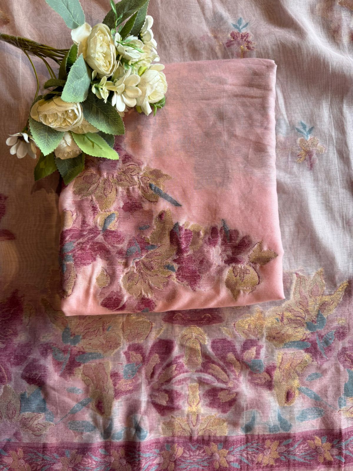 Premium Jamdaani Unstitched Silk Suit