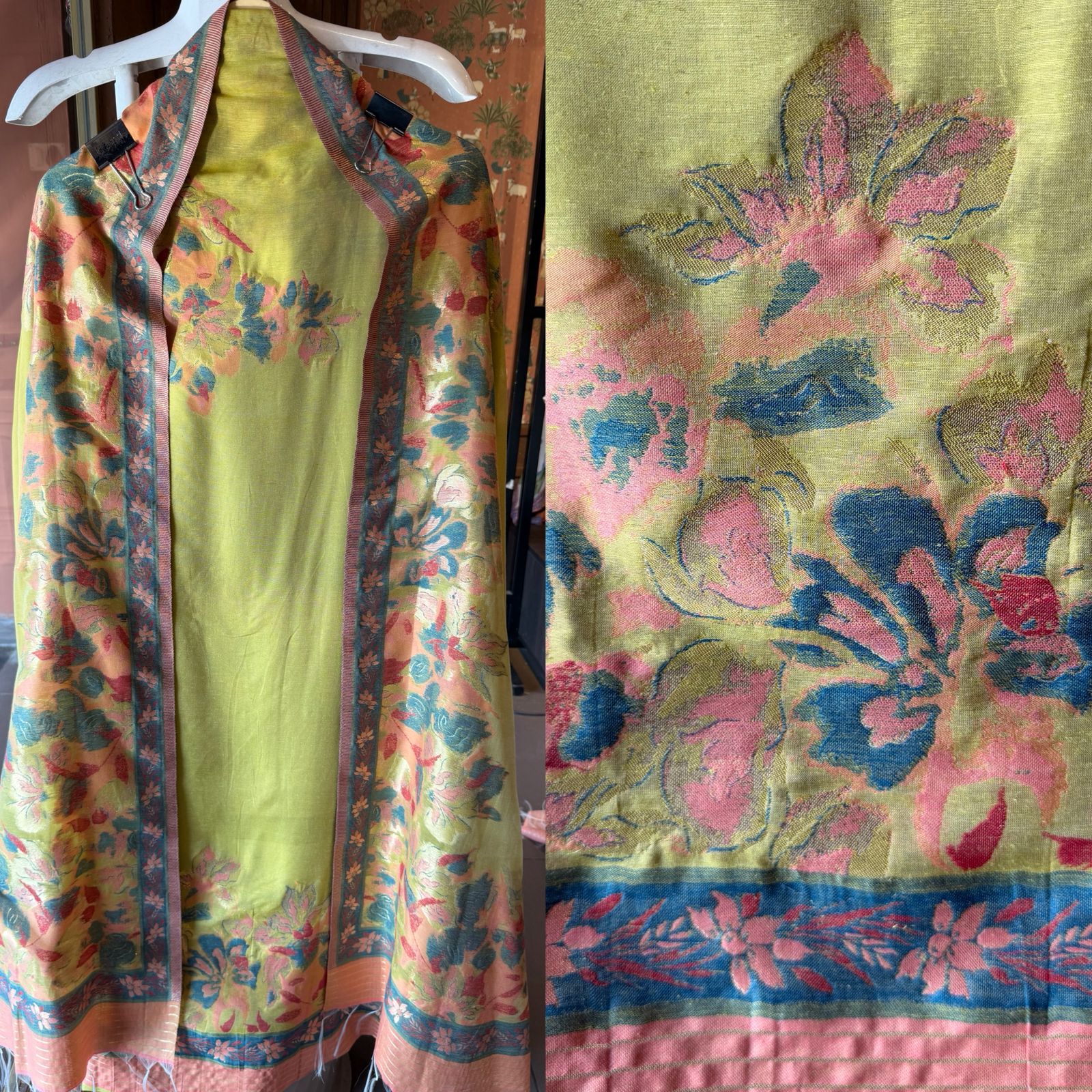 Premium Jamdaani Unstitched Silk Suit