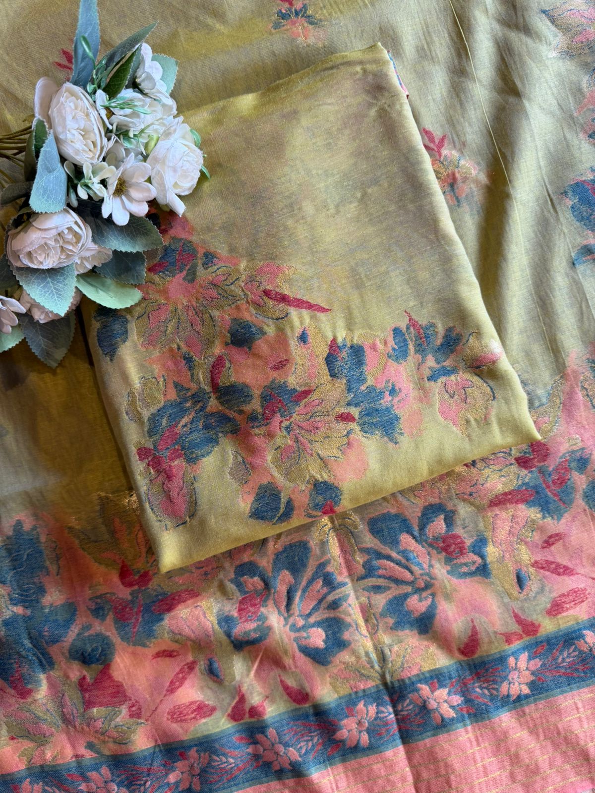 Premium Jamdaani Unstitched Silk Suit