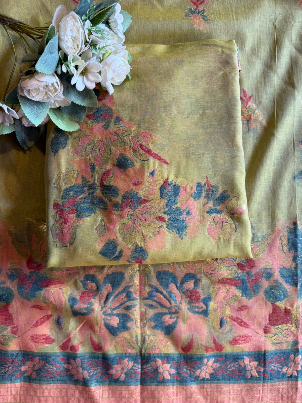 Premium Jamdaani Unstitched Silk Suit