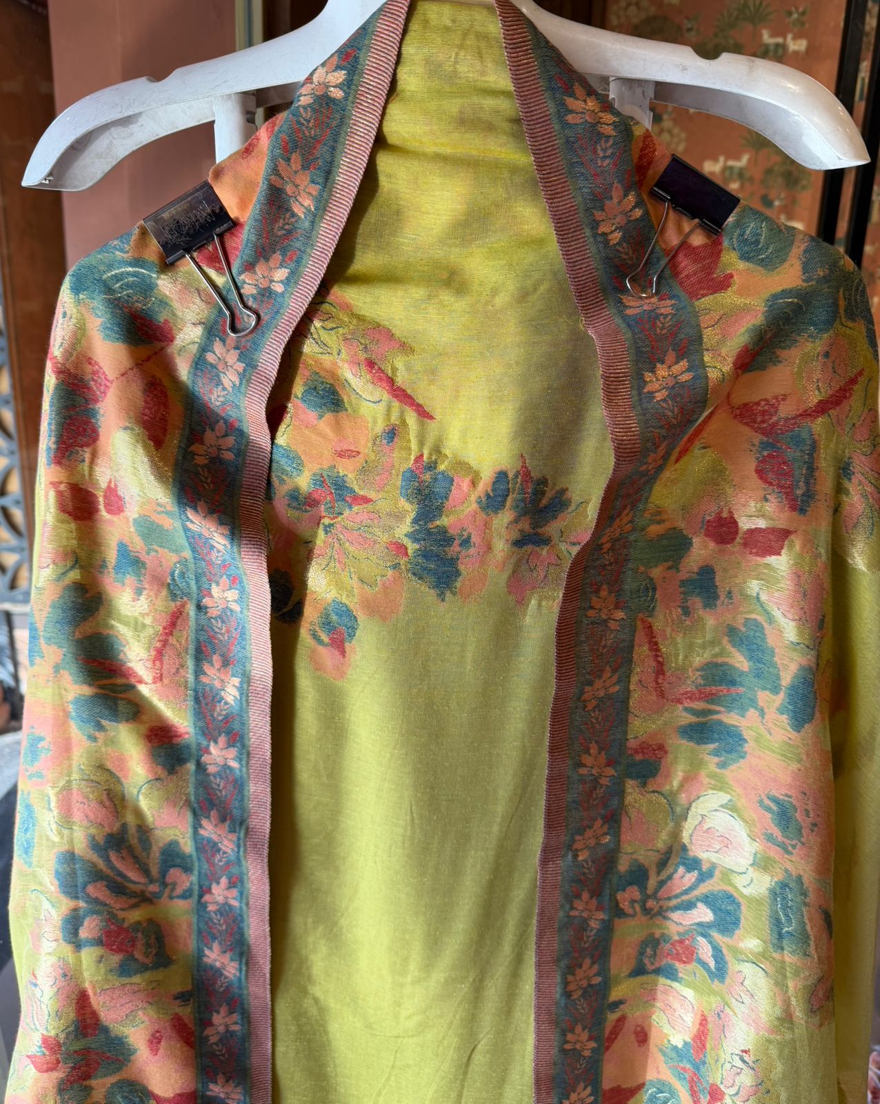 Premium Jamdaani Unstitched Silk Suit