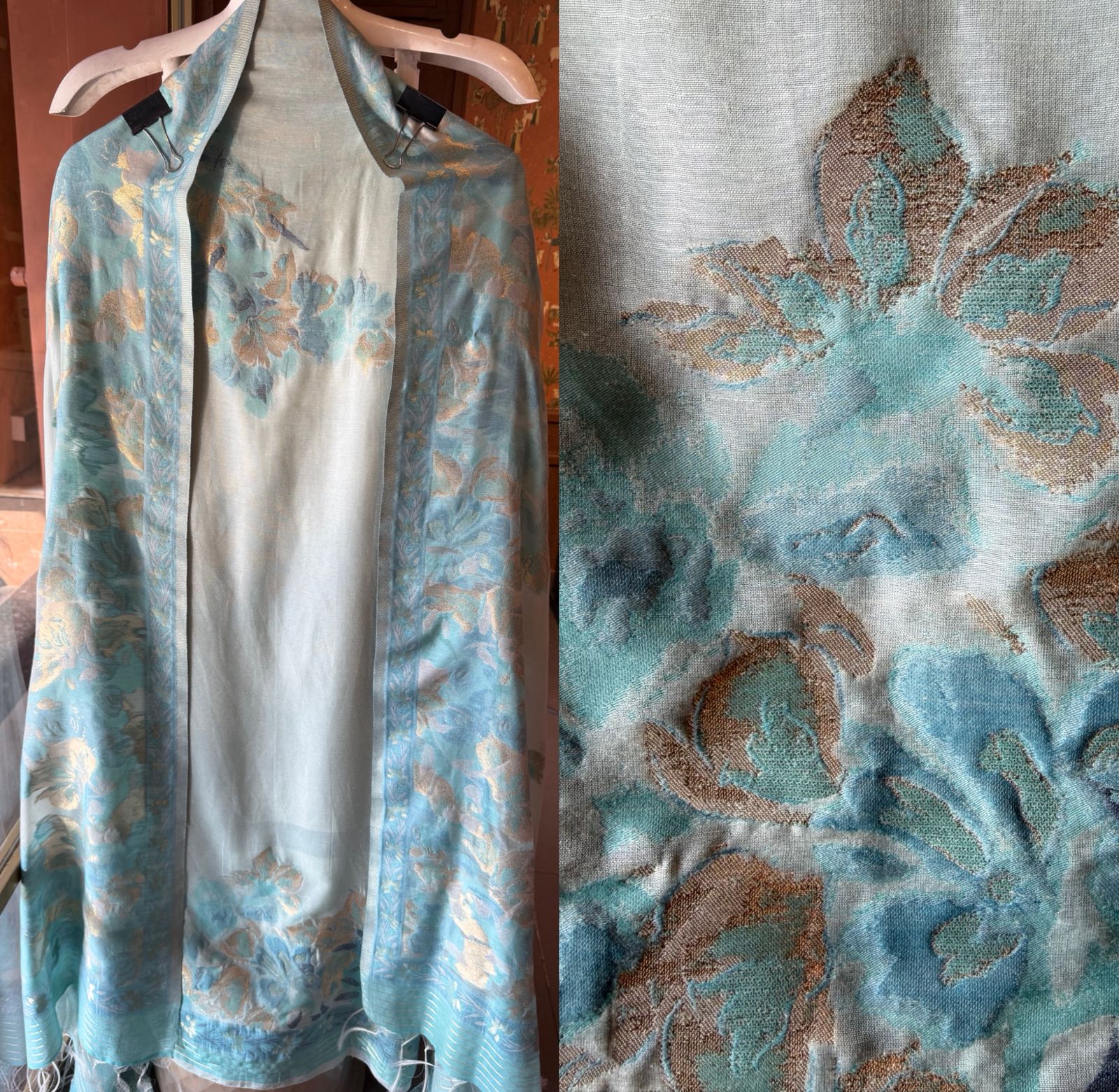 Premium Jamdaani Unstitched Silk Suit