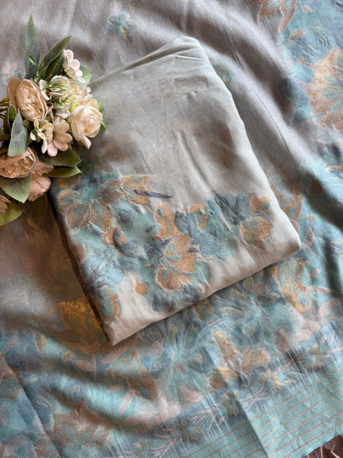 Premium Jamdaani Unstitched Silk Suit