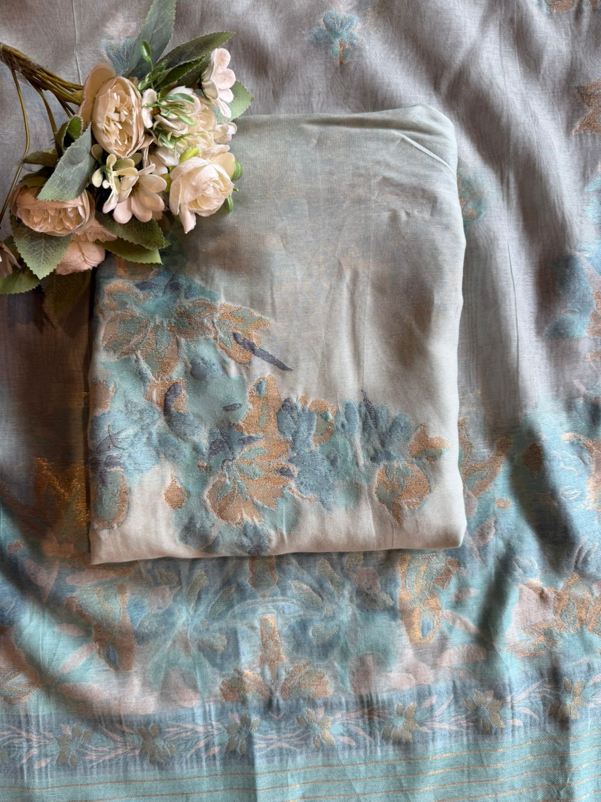 Premium Jamdaani Unstitched Silk Suit