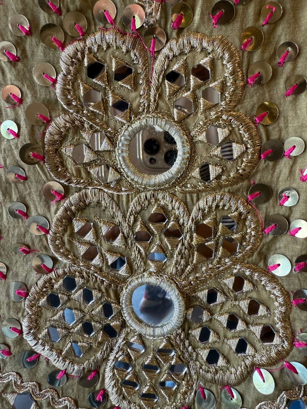 Heavily embellished traditional suit