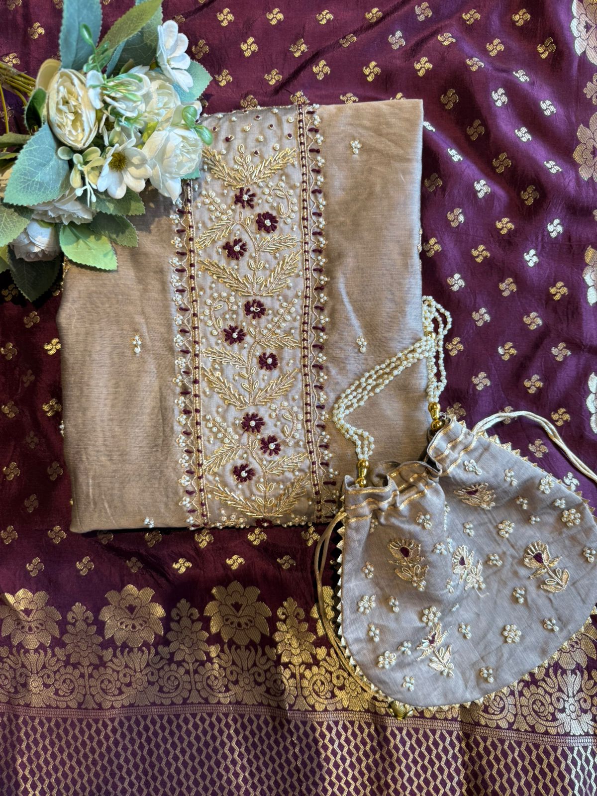 Pure chanderi Unstitched Shirt