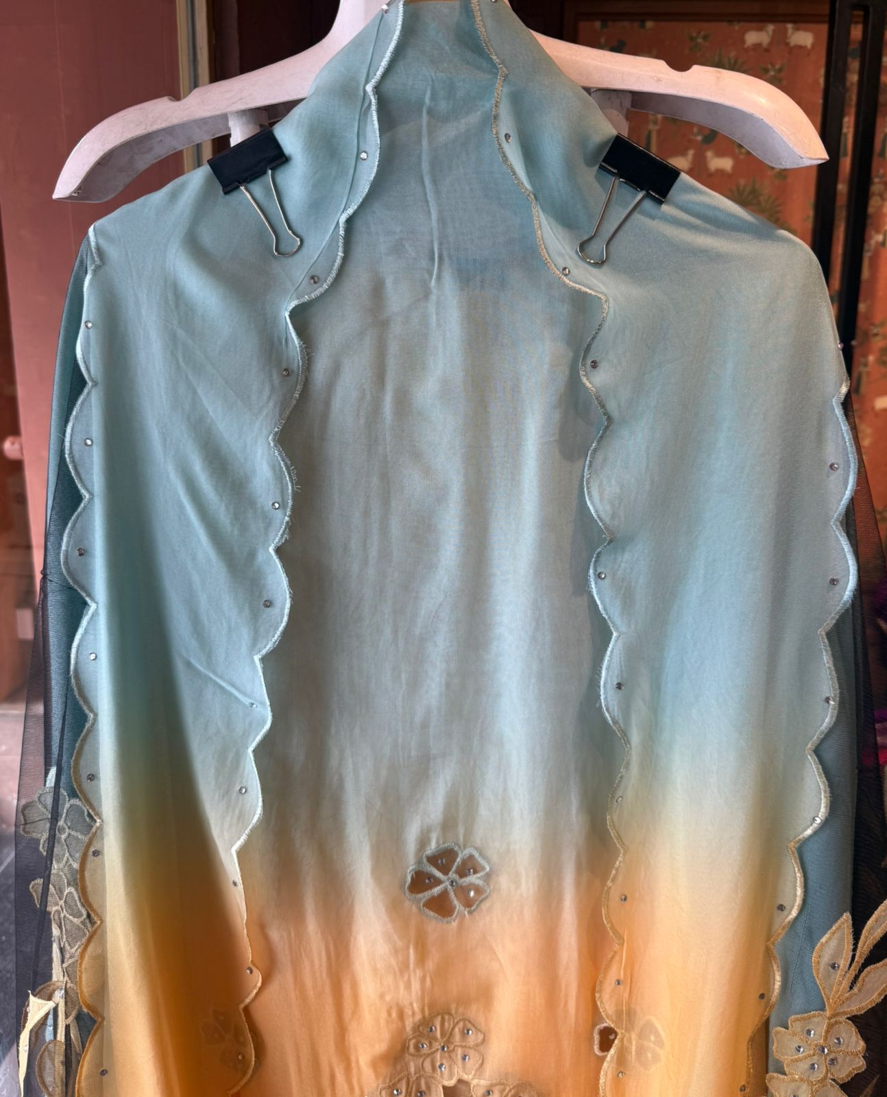 Ombré shaded Organza unstitched Shirt